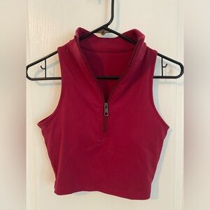 Vitality brand cranberry red zip front sports bra size small.